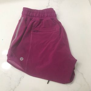 Lululemon raspberry running shorts size 4